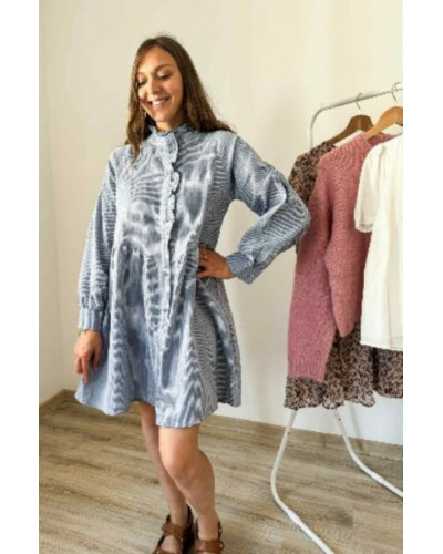 Robe fluide rayures bleu