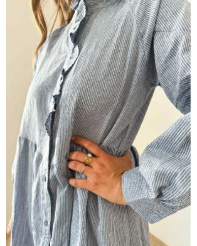 Robe fluide rayures bleu