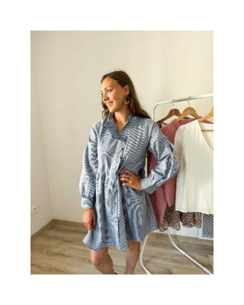 Robe fluide rayures bleu