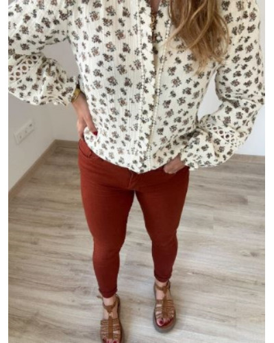 chemise gaz de coton fleurs