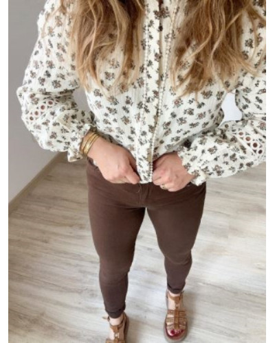 chemise gaz de coton fleurs