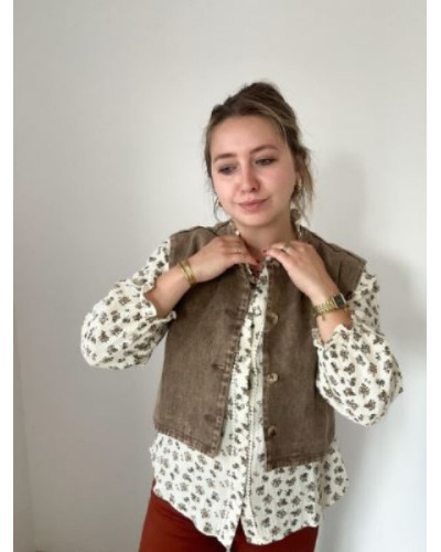 chemise gaz de coton fleurs