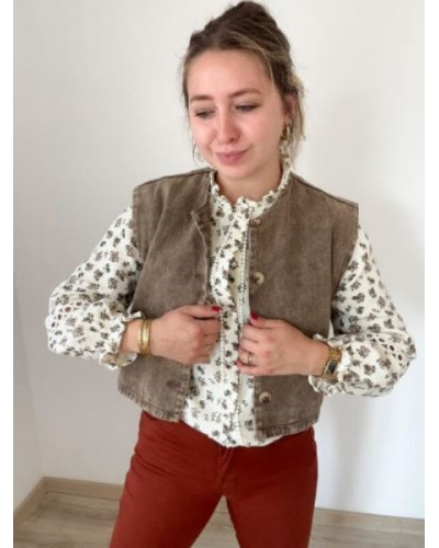 chemise gaz de coton fleurs