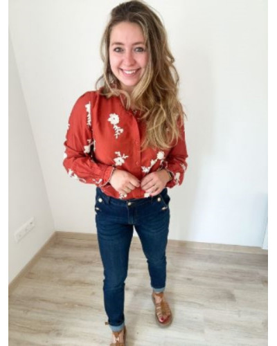 Jean mom à boutons