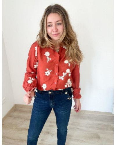 Jean mom à boutons