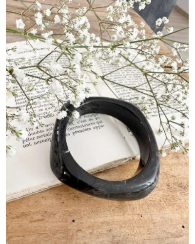 Bracelet resine large noir