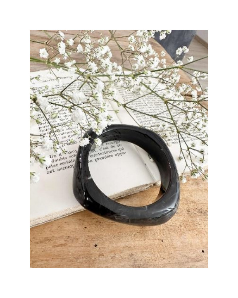 Bracelet resine large noir