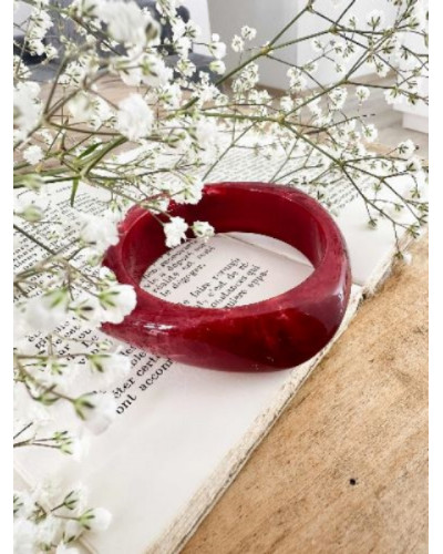 Bracelet resine large bordeau