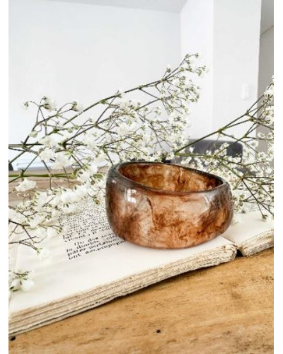 Bracelet resine large marron