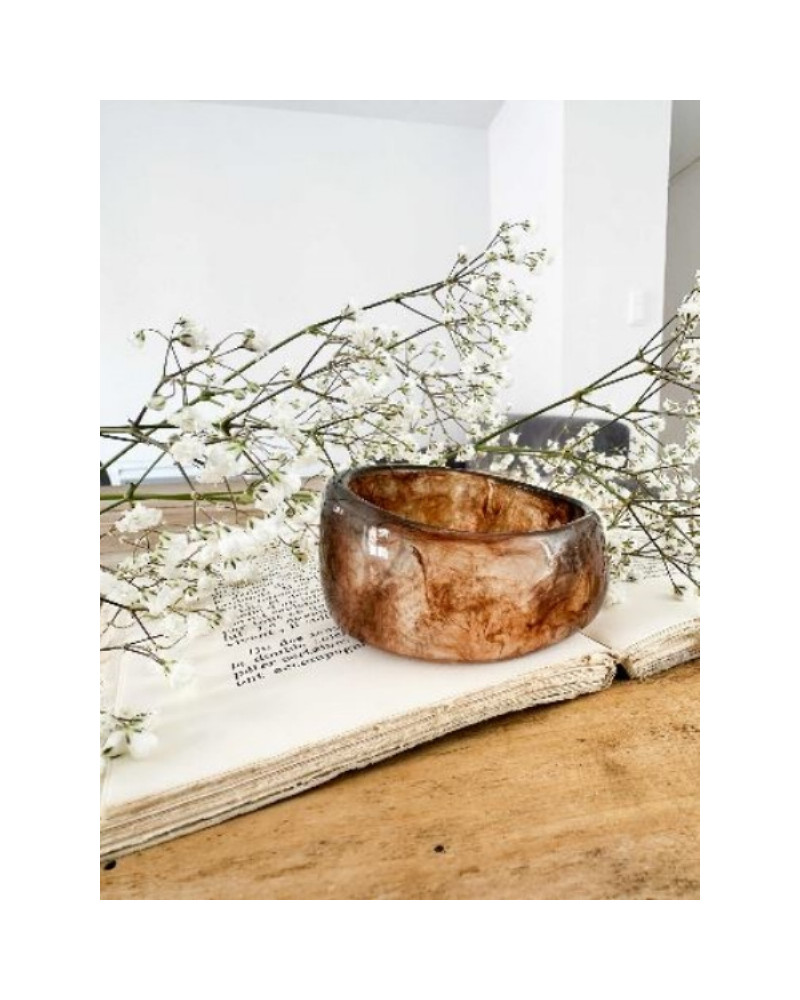 Bracelet resine large marron