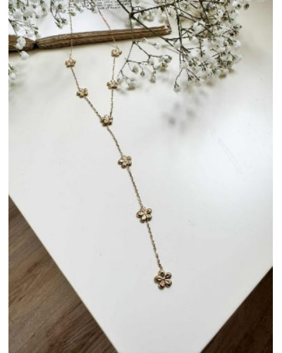Collier petites fleurs dorees