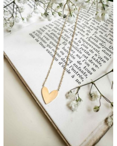 Collier coeur dore