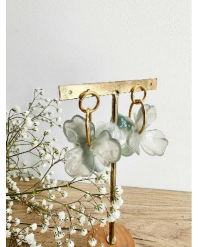 Boucles d'oreilles fleurs eucalyptus