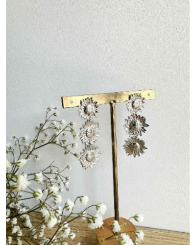 Boucles d'oreilles marguerite argentes
