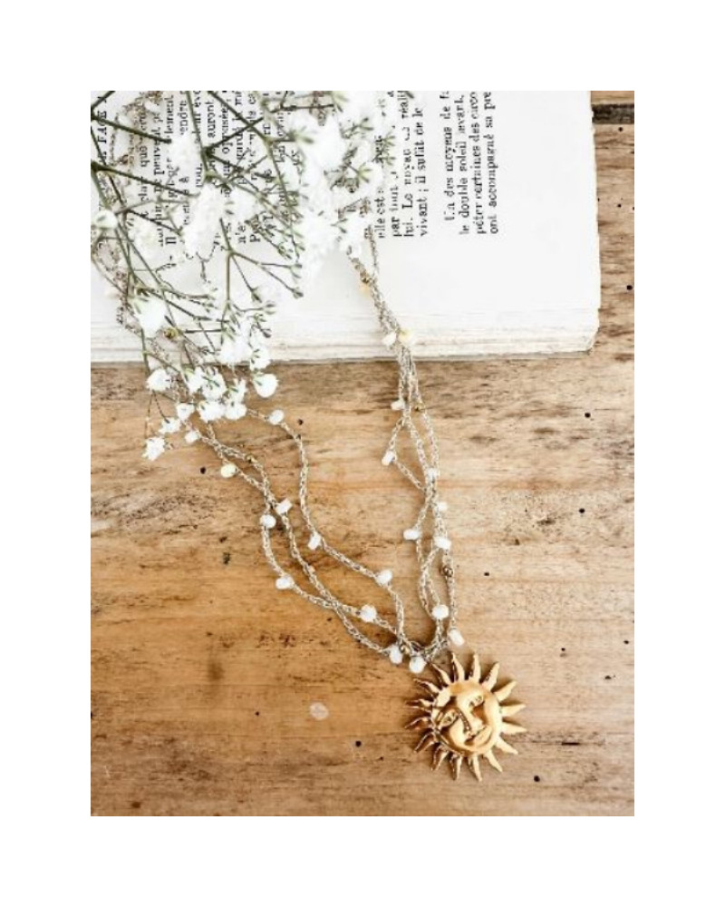 Collier soleil à perles