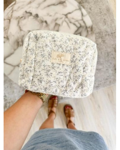 Trousse coton brode floral