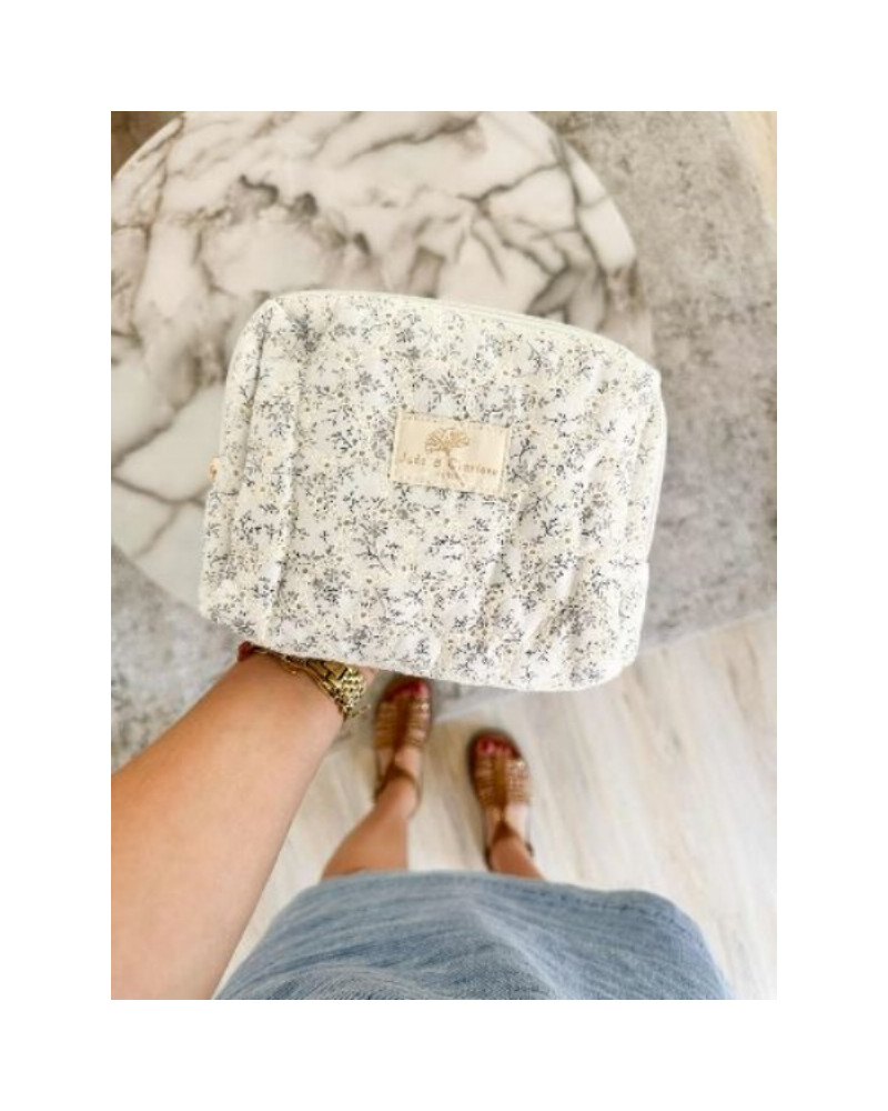 Trousse coton brode floral