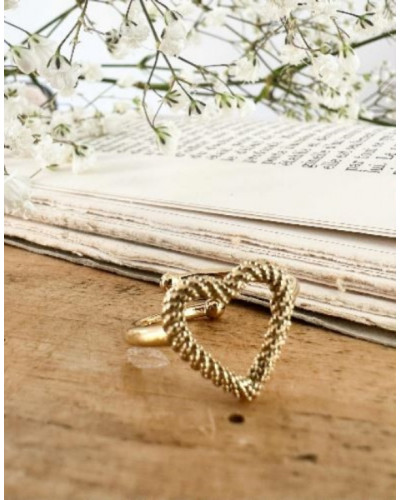 Bague coeur corde