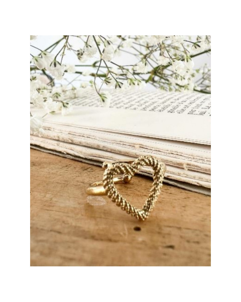 Bague coeur corde