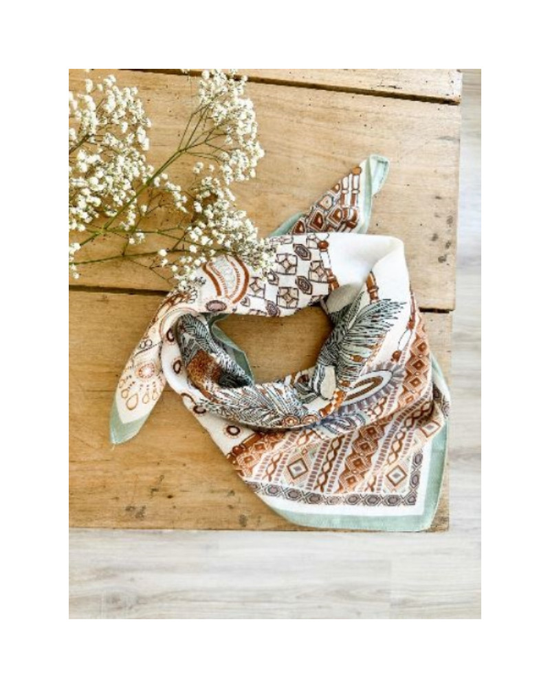 Foulard leopard vert sauge