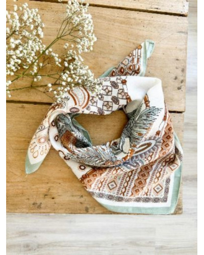 Foulard leopard vert sauge