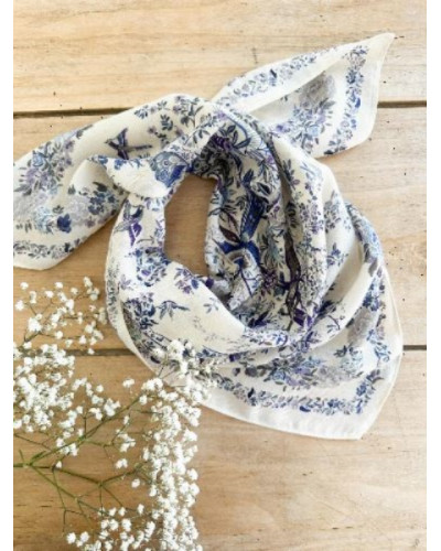 Foulard colibri bleu
