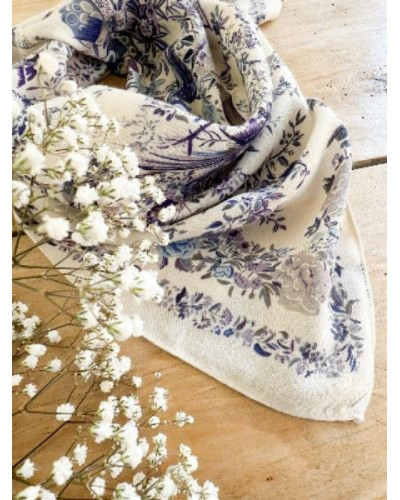 Foulard colibri bleu