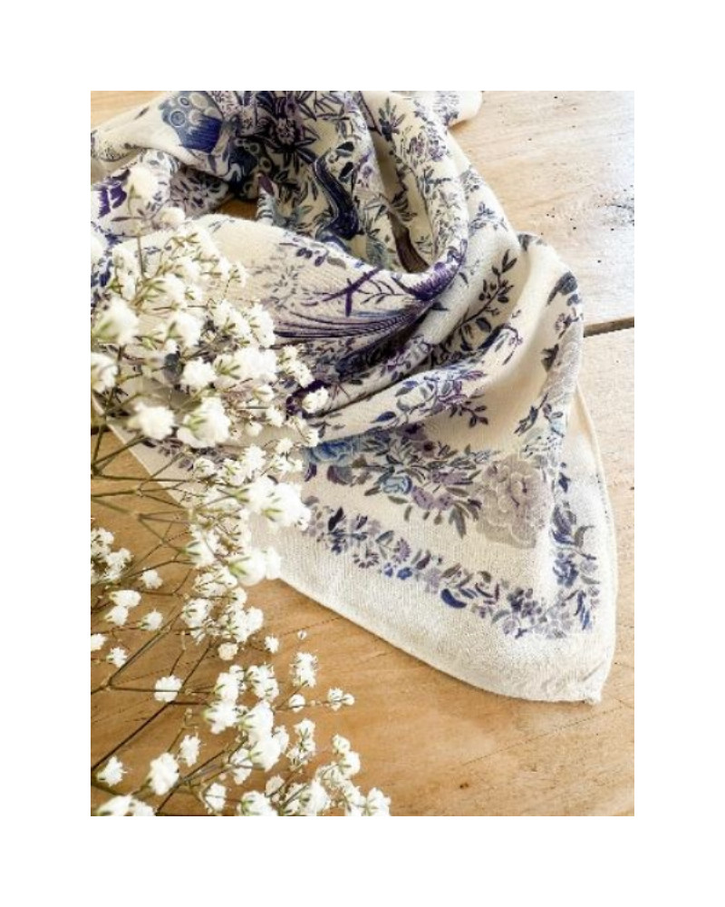 Foulard colibri bleu