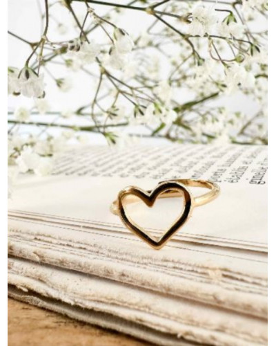 Bague coeur fin doré