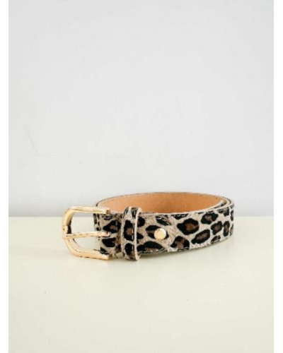 Ceinture cuir leopard