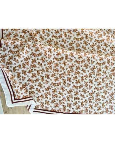 Foulard fleurs camel