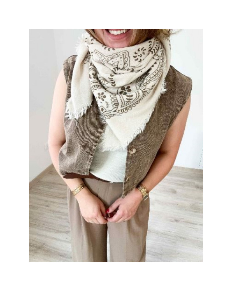 Echarpe bandana beige