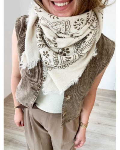 Echarpe bandana beige