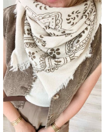 Echarpe bandana beige