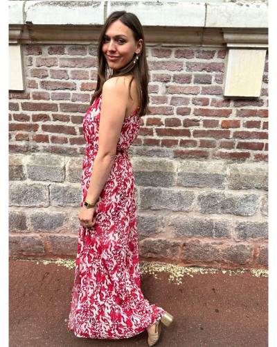 Robe imprimée rouge
