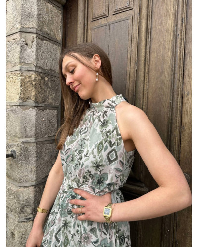 Robe imprimée verte