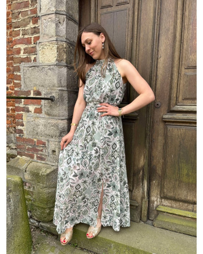 Robe imprimée verte