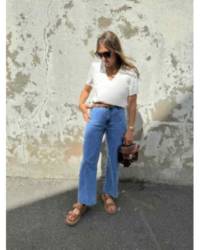 Jean droit denim bleu clair / -10% avec BIENVENUE10