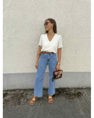 Jean droit denim bleu clair / -10% avec BIENVENUE10