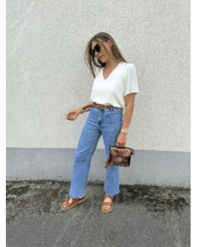 Jean droit denim bleu clair / -10% avec BIENVENUE10