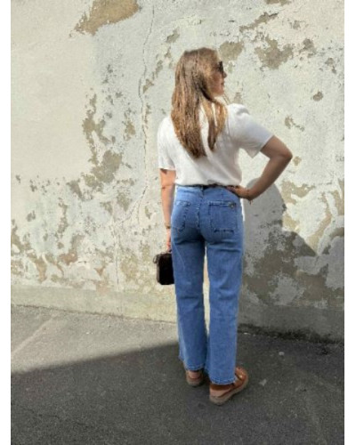Jean droit denim bleu clair / -10% avec BIENVENUE10