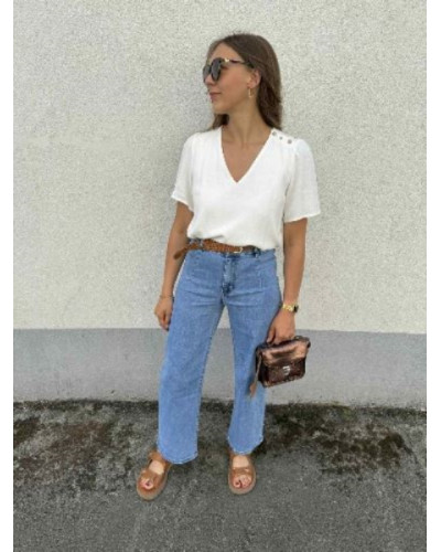 Jean droit denim bleu clair / -10% avec BIENVENUE10