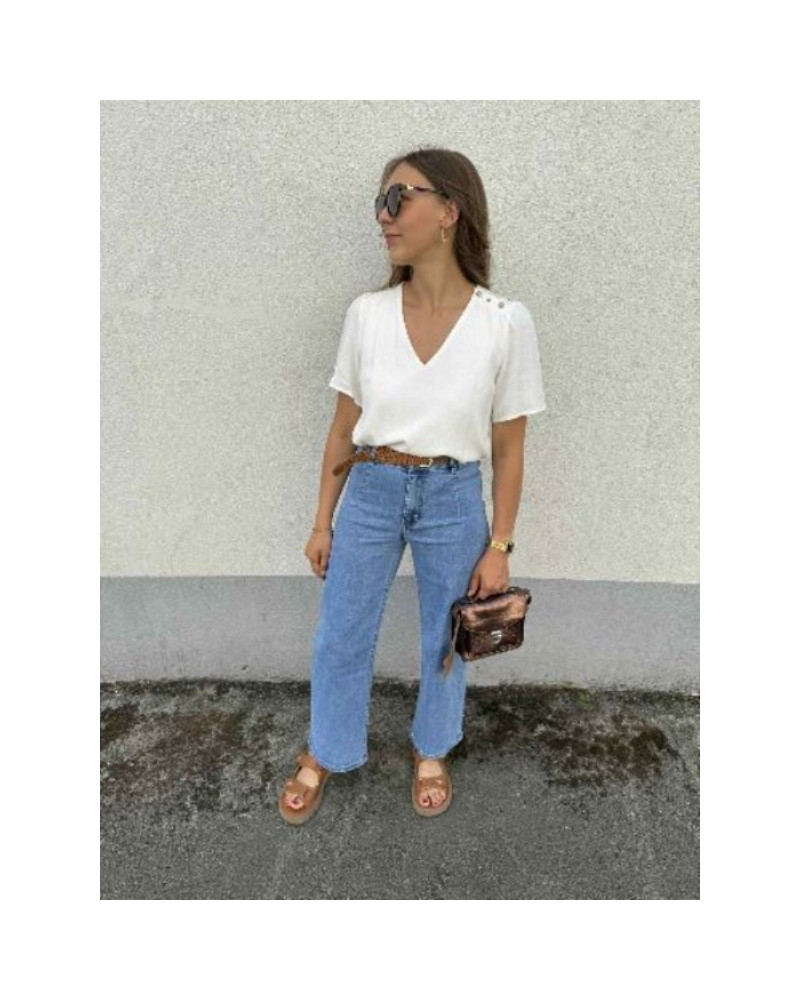 Jean droit denim bleu clair / -10% avec BIENVENUE10