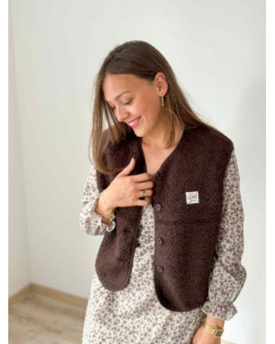 Robe taupe à fleurs marrons - Le Must-Have de l'automne