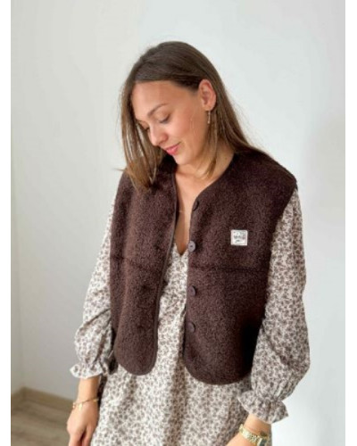 Robe taupe à fleurs marrons - Le Must-Have de l'automne