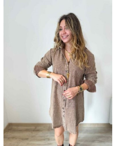 Robe jean taupe