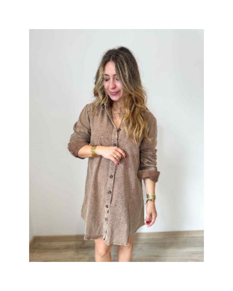 Robe jean taupe