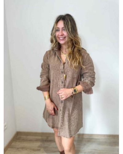 Robe jean taupe