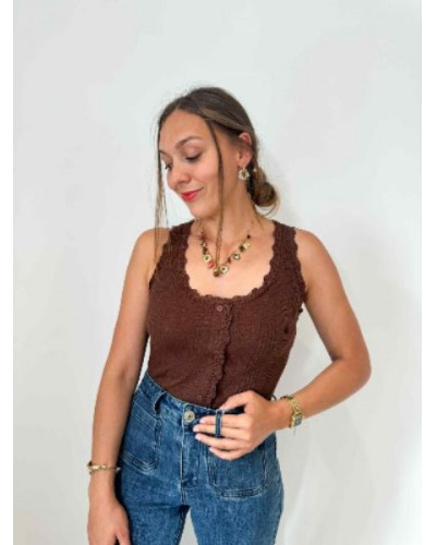 Collier breloques terracotta