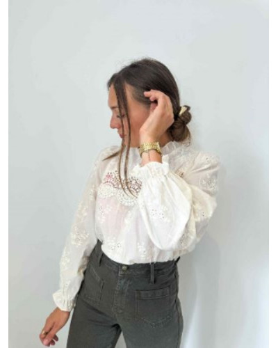 Blouse bohème écru